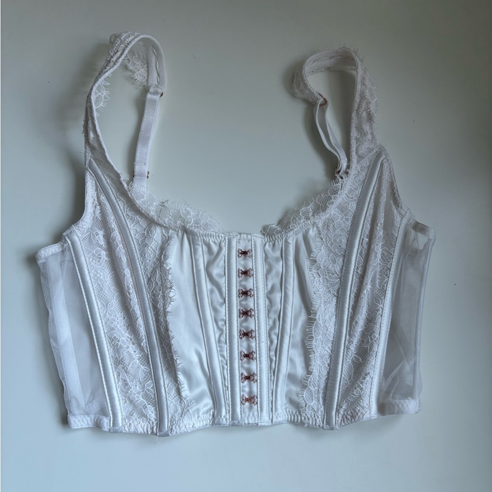 Elegant White Lace Corset Top